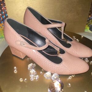 Celine Pink Textured Heels